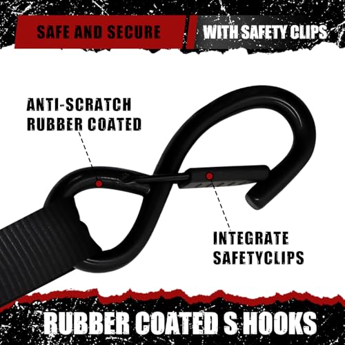 Retractable Ratchet Straps 1 Inch x 12 Ft