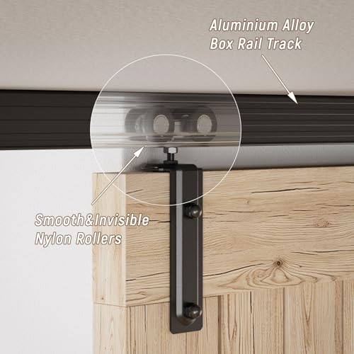 Ceiling Mount Box Rail Barn Door Hardware Heavy Duty Sliding Barn Door Track Double Door