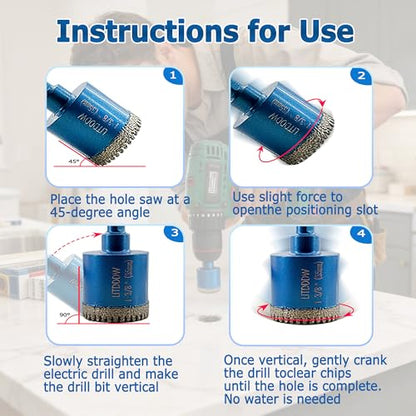 Tile Hole Saw Kit (10 Pcs 1/4"-2")