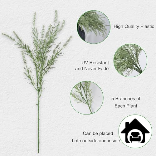 Artificial Eucalyptus Leaves Stem Fake Greenery Branches Real Touch DIY Stems for Festival Home Kitchen Garden Party Farmhouse Office Decor