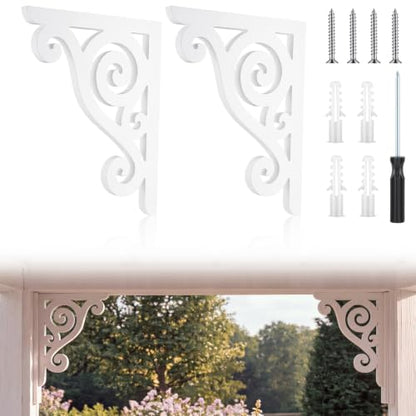 2 Pcs Large Wood Porch Corbels for Doorway 12" W x 0.6" D x 12" H