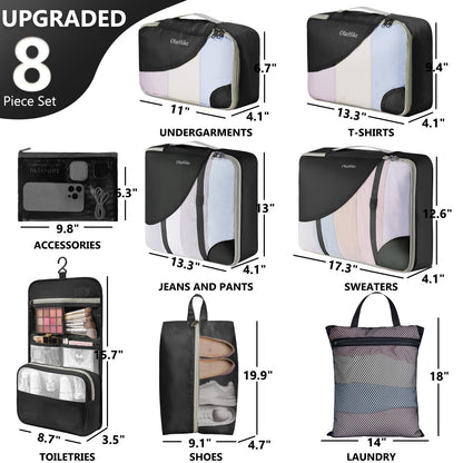 Packing Cubes for Travel (03 Black)