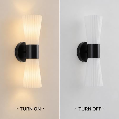 Black Glass Wall Sconce Light (Black Milk Glass)