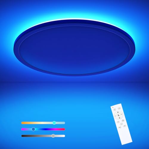 RGB LED Flush Mount Ceiling Light with Remote