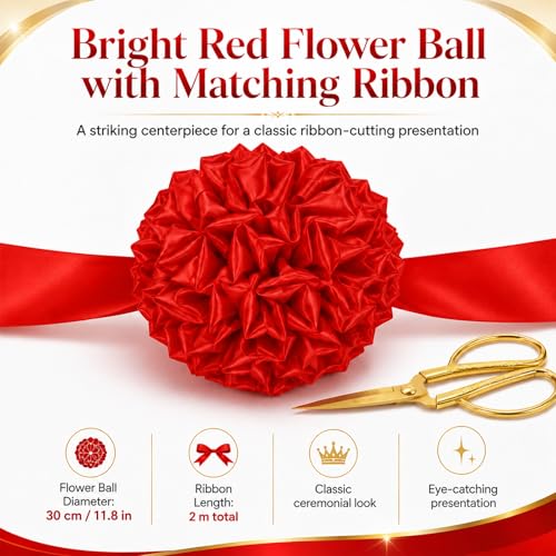 Grand Opening Ribbon Cutting Kit with Gold Stainless Steel Scissors