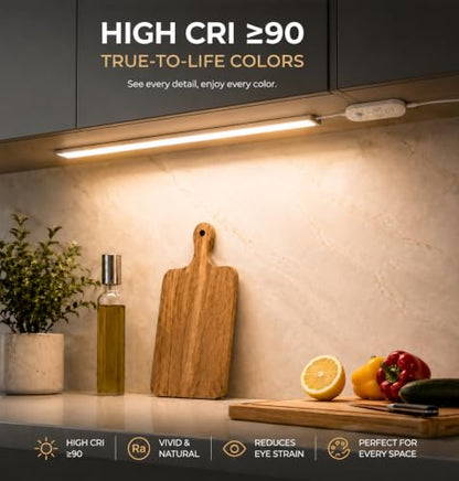 Plug in Under Cabinet Lighting Motion Sensor 1200LM Dimmable 3CCT