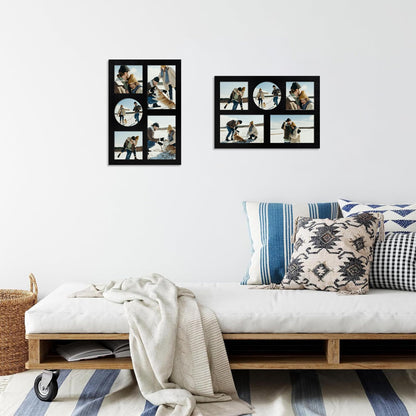Picture Frame Collage for 4x6 and 4x4 Photos (Rustic Black / 9x13in (1Pack))