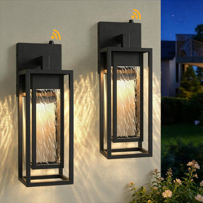 2 Pack LED Outdoor Wall Light (Black(Dusk to Dawn Sensor))