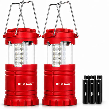 2 Pack Battery Powered LED Camping Lanterns (2 Pack Red)