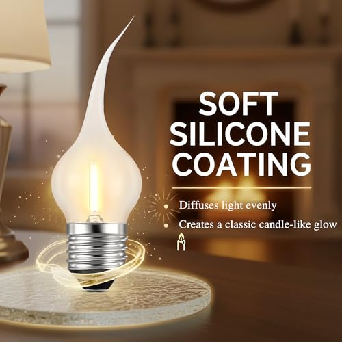 10 Pcs S11 Silicone Dipped Candle Light Bulbs
