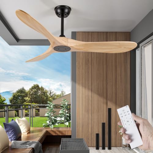 3 Blade Natural Wood Ceiling Fan No Light