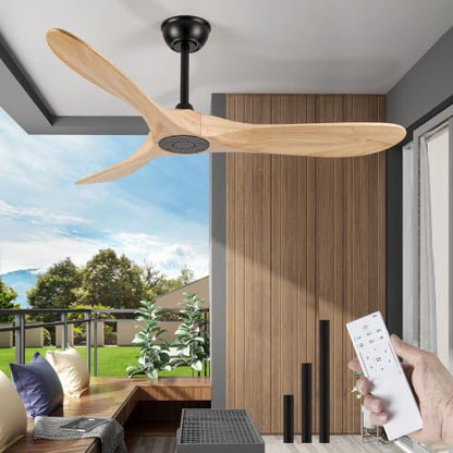 3 Blade Natural Wood Ceiling Fan No Light
