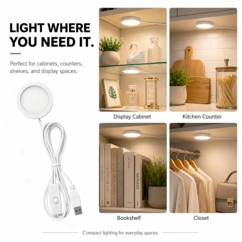 Puck Light Compact LED Under Cabinet Lighting for Indoor Use