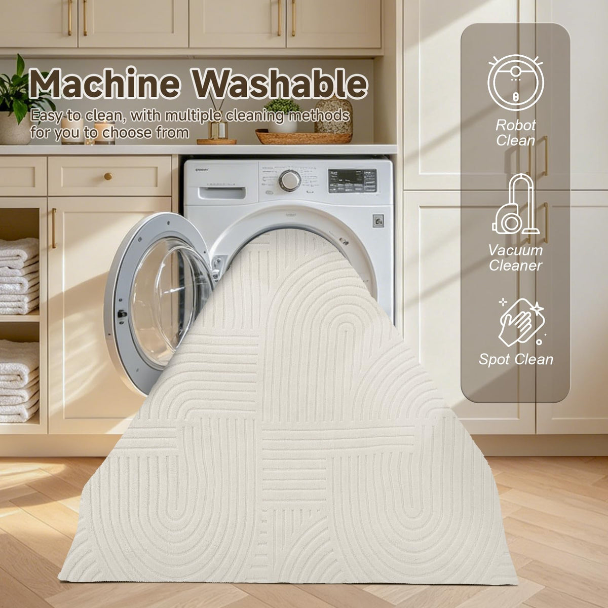 6x9 Area Rugs for Living Room (6' x 9' (Rectangular) / Cream)