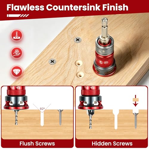 Countersink Drill Bit Set with Depth Stop Collar