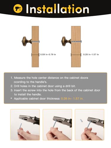 Antique Brass Cabinet Knobs 5 Pack