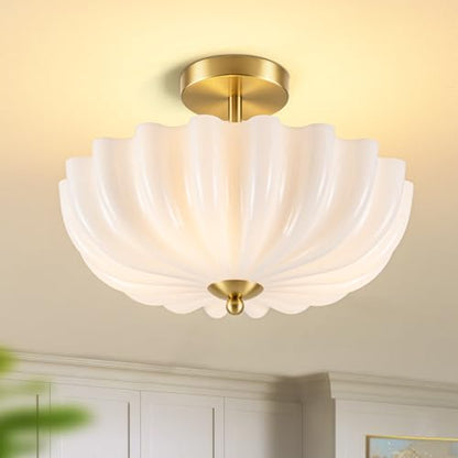 Gold Semi Flush Mount Ceiling Light (Gold)