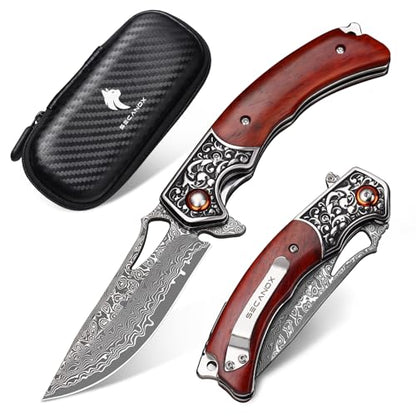 Damascus Pocket Knife for Men