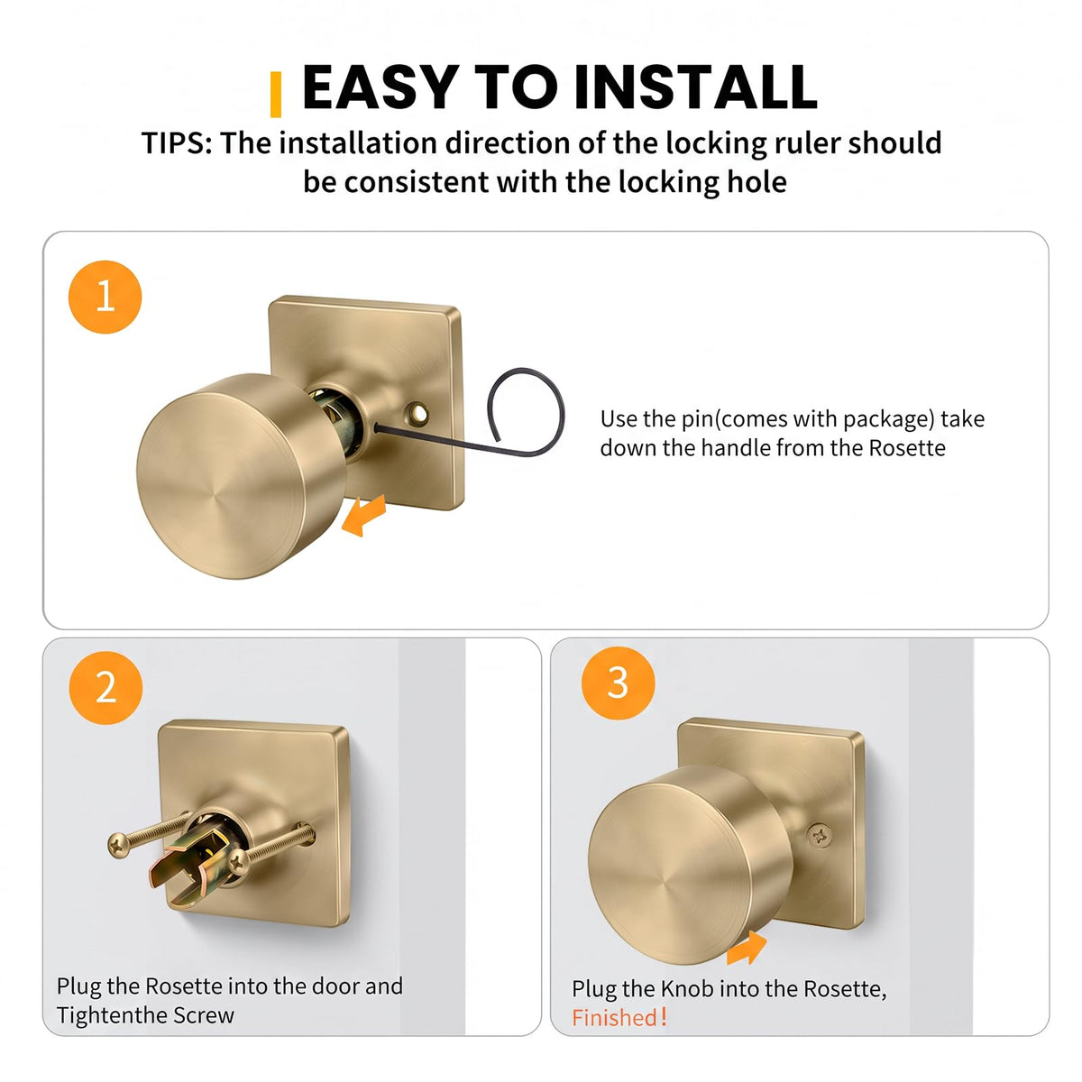 Champagne Bronze Dummy Door Knobs (Champagne Bronze)
