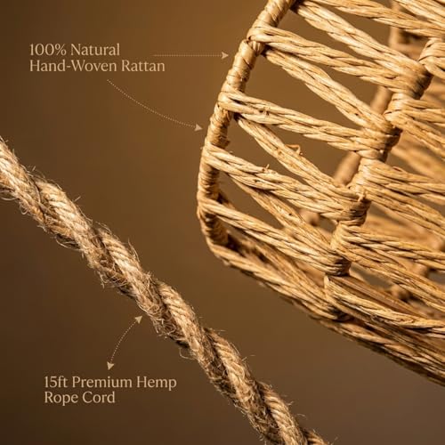 Dimmable Boho Hanging Lamp with Plug in Cord
