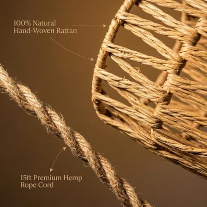 Dimmable Boho Hanging Lamp with Plug in Cord