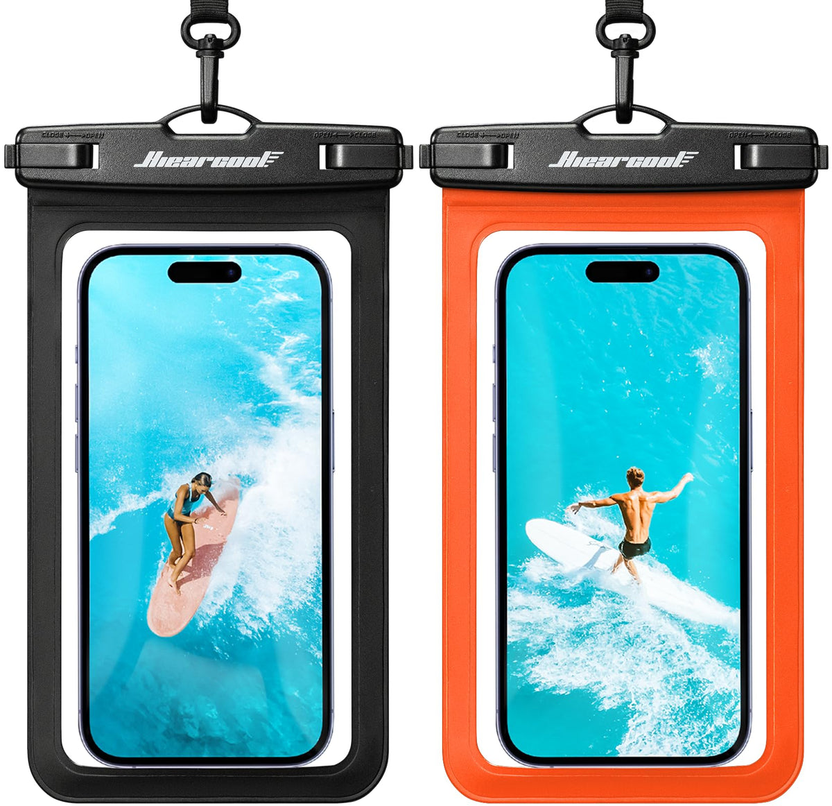 Waterproof Phone Pouch (2-Pack Black & Orange)