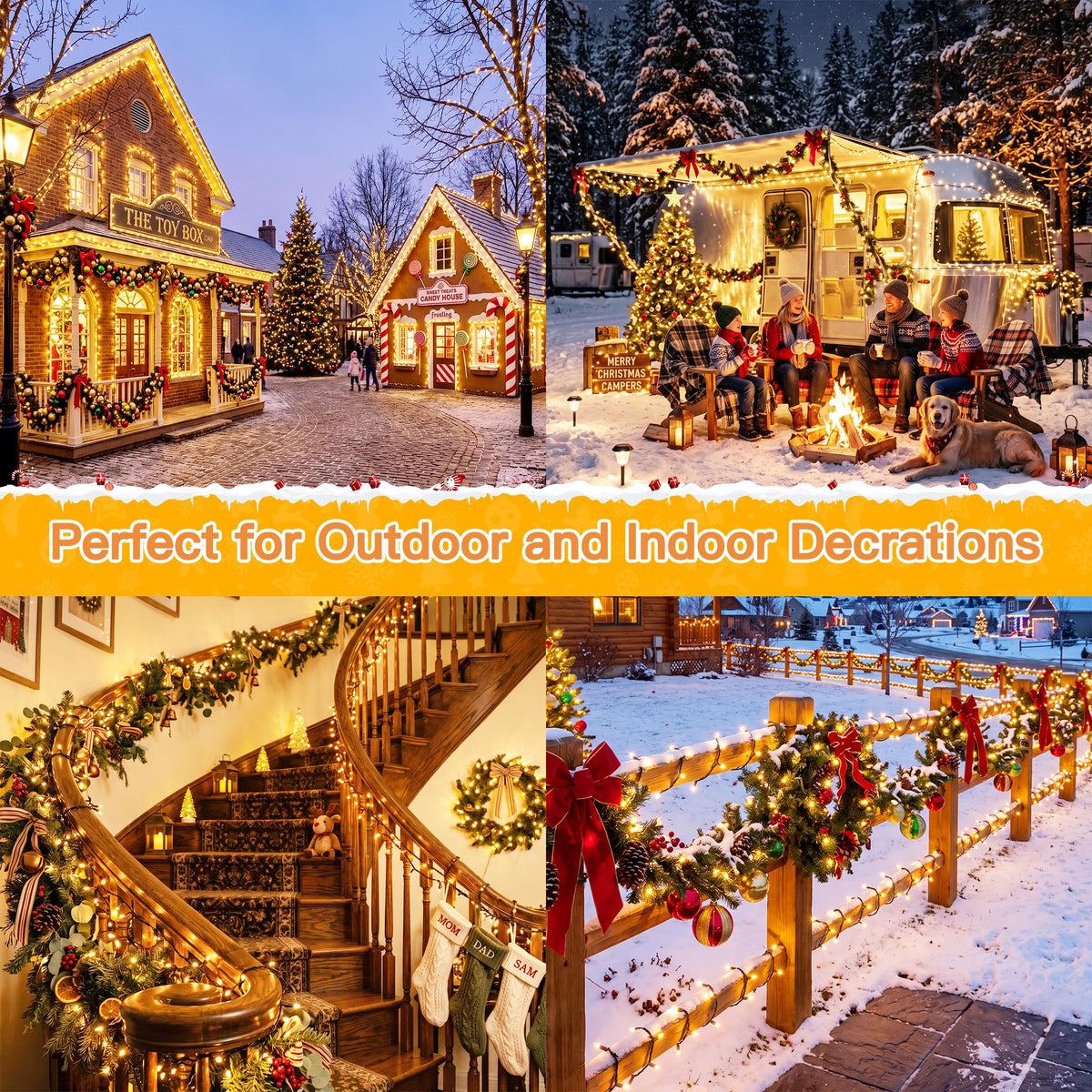 500 LED Christmas Lights Outdoor (Warm White / 500 LED)