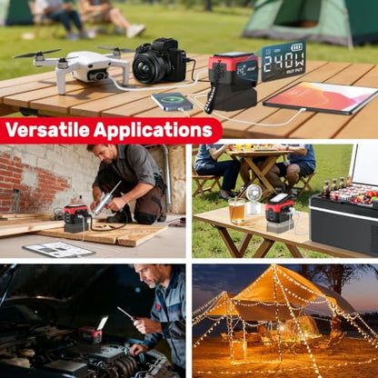 240W Power Inverter Pure Sine Wave Compatible with Dewalt 20V
