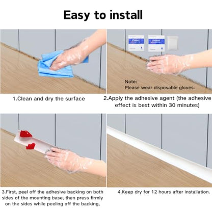 10ft Flexible Quarter Round Molding Peel and Stick Baseboard Trim