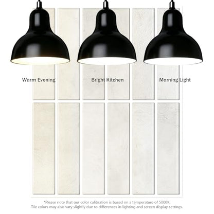 10 Sheet Peel and Stick Backsplash White Stick on Tile
