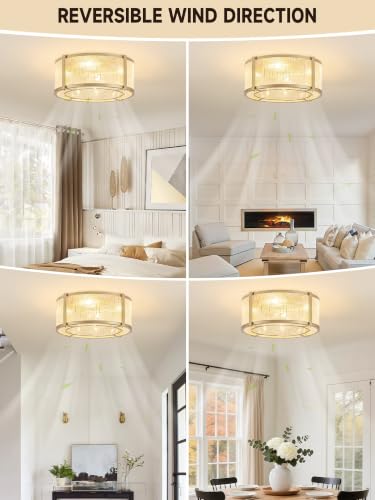 18.5 Inch Fabric Woven Ceiling Fan with Remote