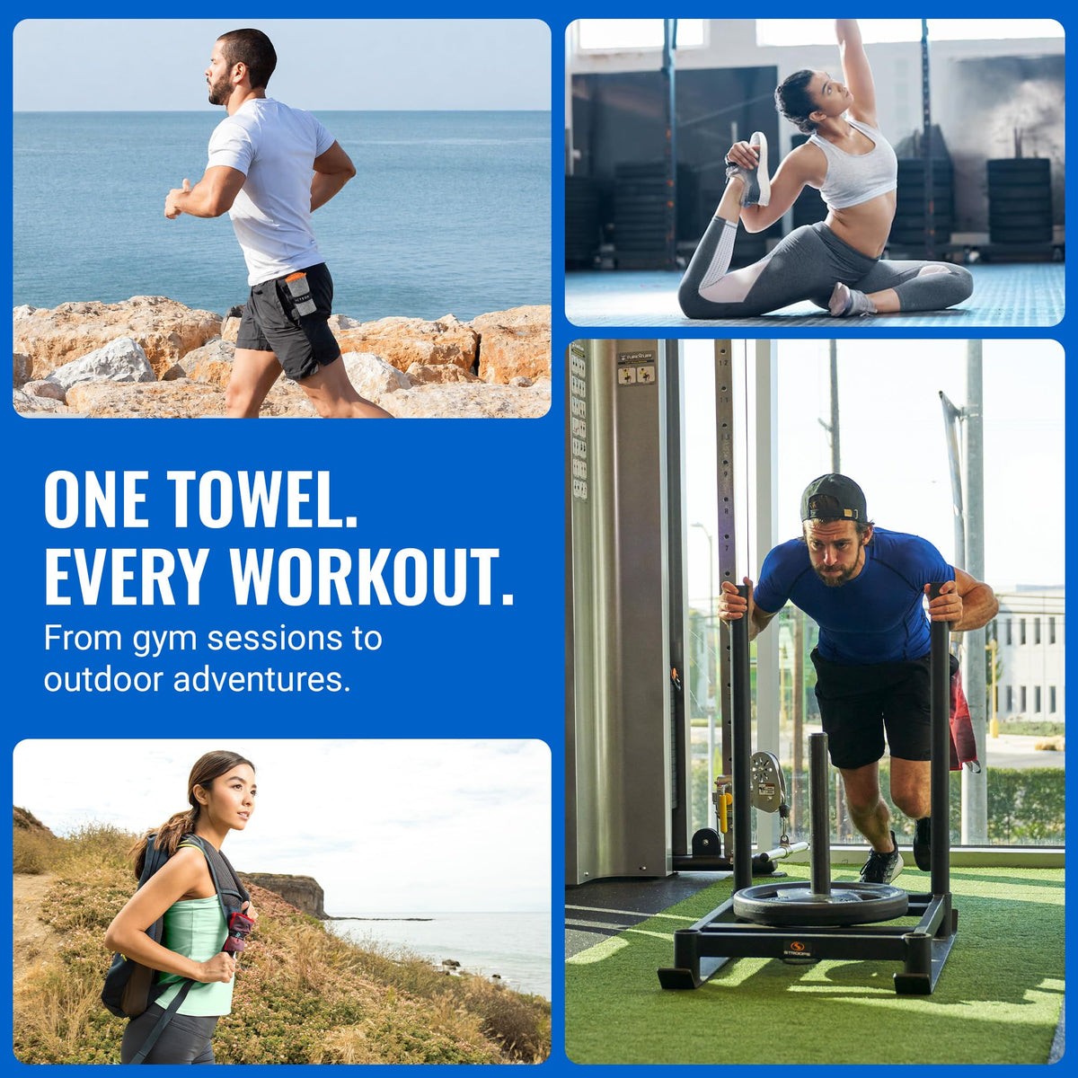 Gym Towels 5 Pack (Pack of 5 / Heather Grey)