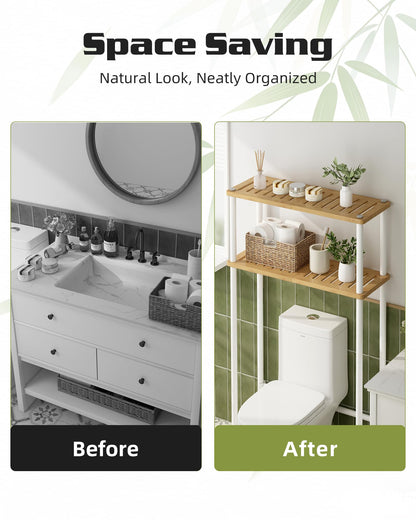 Bamboo Over The Toilet Storage Shelf 2 (2tier)