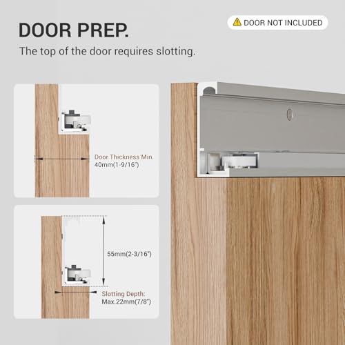 Concealed Sliding Barn Door Hardware with Soft Close Mechanism