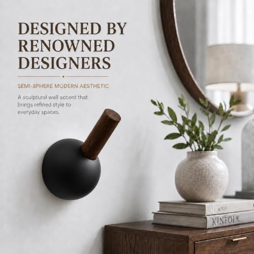Wall Mounted Coat Hooks with Walnut Wood Peg