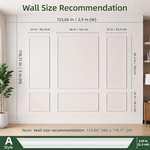 6 Pcs Pre Cut Wall Molding Kit