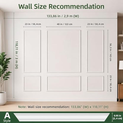 6 Pcs Pre Cut Wall Molding Kit