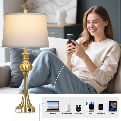 Gold Table Lamps Set of 2 (Gold-set of 2)