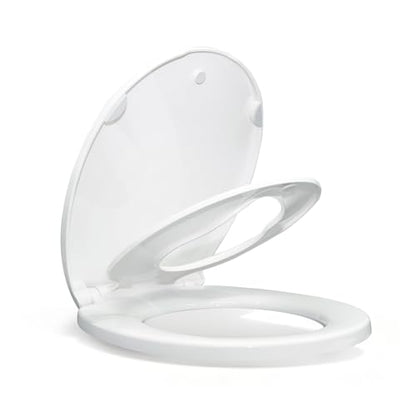 Round Toilet Seat with Toddler Seat Built In 16.5 Inch