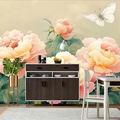 Poetic and Dreamlike Peony Flower Illustration Style self (SDY-28 / 177" x 114")