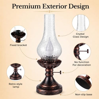 Vintage Table Lamp with Flame Bulb