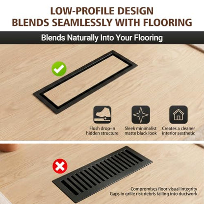 4x10 Inch Heavy Duty Steel Floor Register