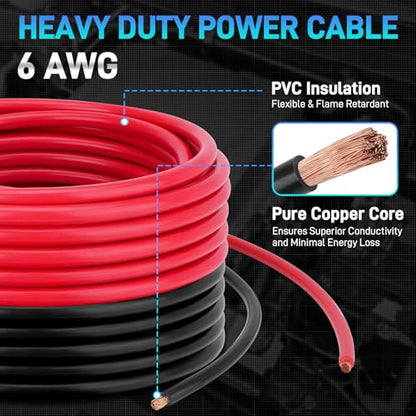 6 AWG Battery Cable Black & Red