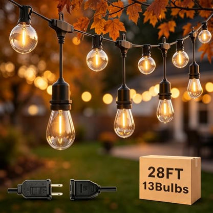 28Ft Outdoor String Lights