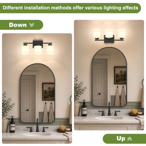 Modern Bathroom Light Fixtures (Black / 3-Light)