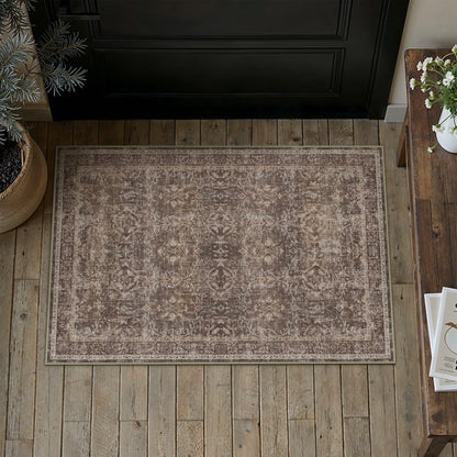 Red Brown 2x3 Washable Area Rugs Entryway (Q| Red Brown / 2' x 3' (Rectangular))