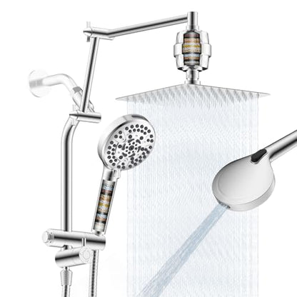 All Metal Rain Shower Head with Handheld Spray Combo