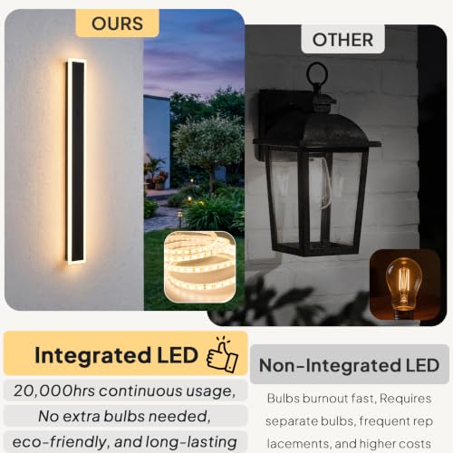 2 Pack Modern Outdoor LED Wall Lights
