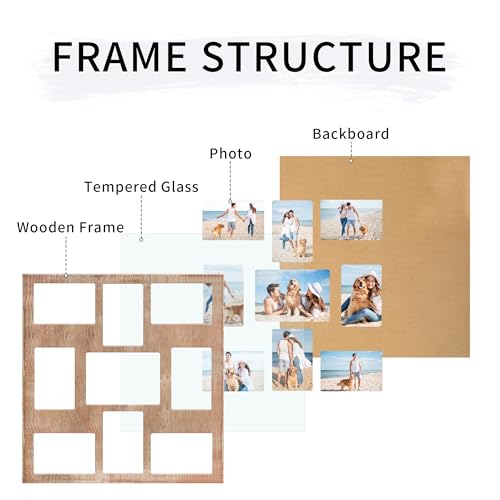Picture Frame Collage for 4x6 and 5x7 Photos (Rustic Brown / 17.7x18.8in (1Pack))