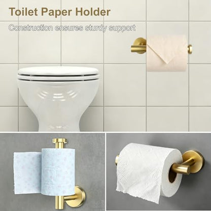 Brushed Gold Bathroom Accessories Set